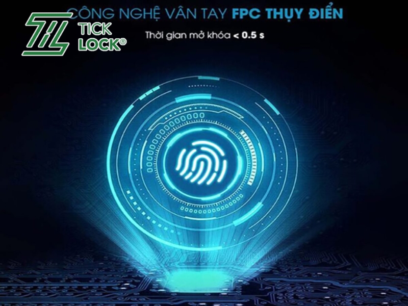 Khóa cửa vân tay an toàn với công nghệ FPC chống giả Áp dụng công nghê FPC chống giả