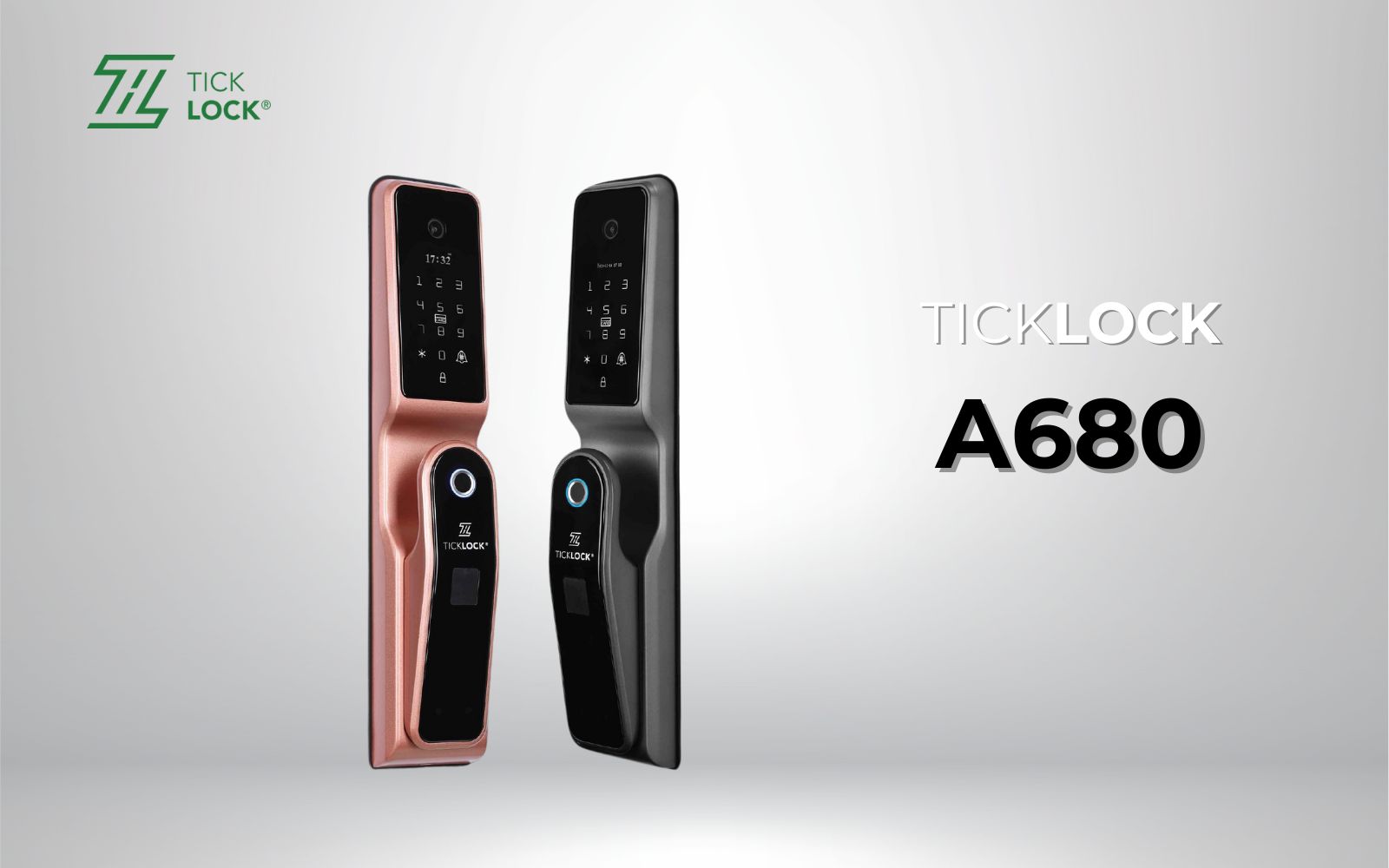 Thiết kế sang trọng của khóa cửa điện tử TICKLOCK A680
