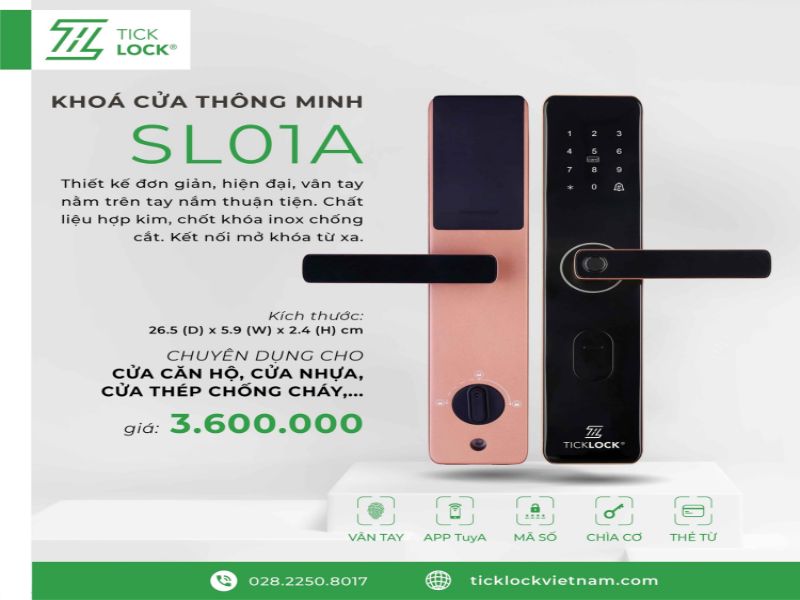 Khóa điện tử chung cư 5 trong 1 TICKLOCK SL01A