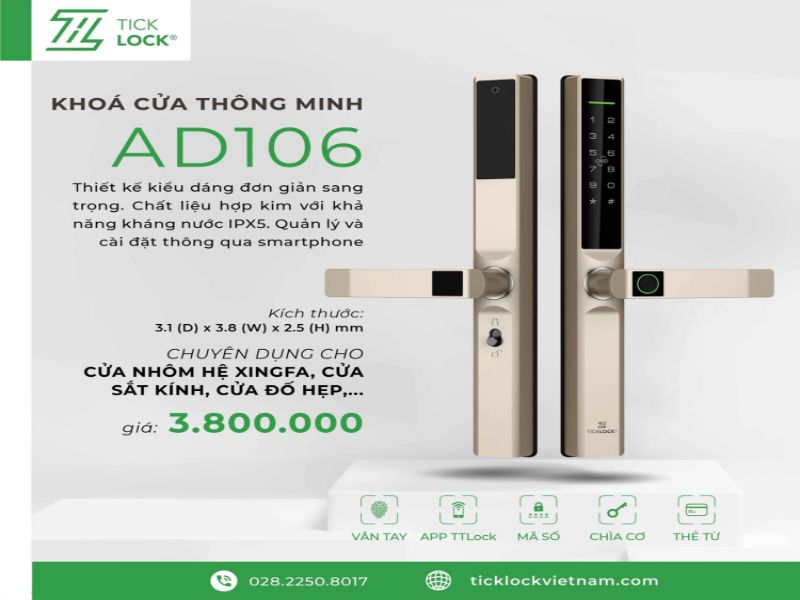 Khóa ổ khóa cửa điện tử chung cư TICKLOCK AD106