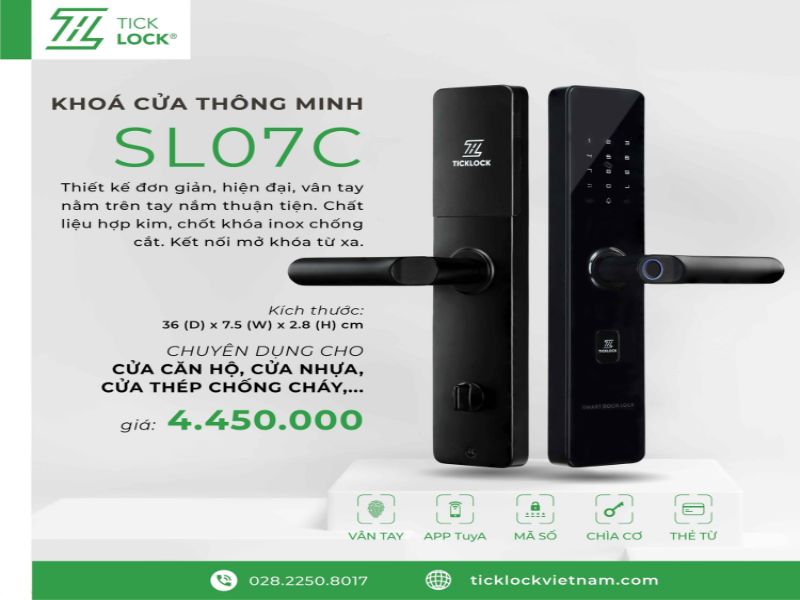 Khóa ổ khóa điện tử chung cư TickLock SL07C