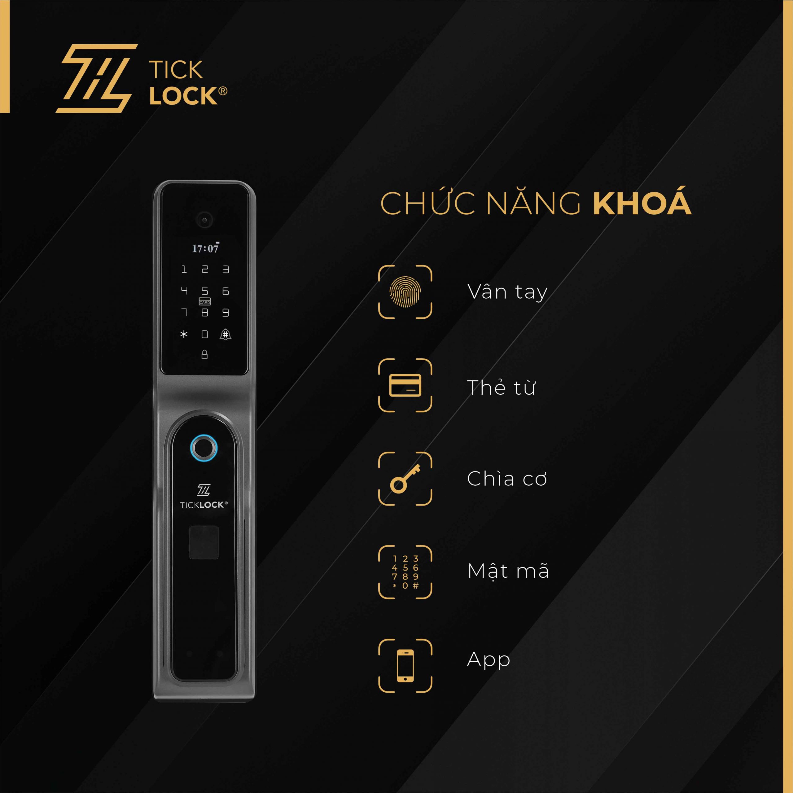 Các tính năng mở khóa hiện đại trên TICKLOCK A680